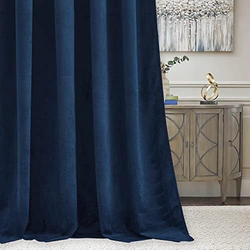 RYB HOME Velvet Curtains 120 inches Long, Extra Long High Ceiling