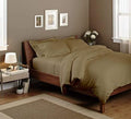 5 PC Duvet Covers Set, Queen/Full -Taupe Solid 100% Egyptian Cotton