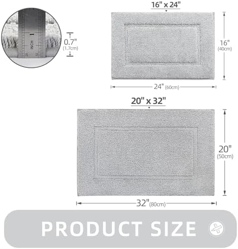Bathroom Rugs Sets 2 Piece, Ultra Absorbent Soft Bath Rug, Machine