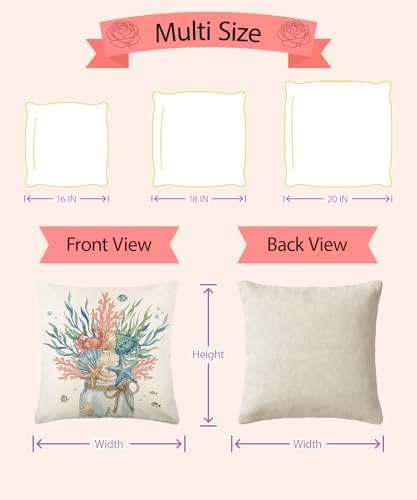 Spring Pillow Covers 18x18 Inches Set of 4 Floral Throw Pillow Covers