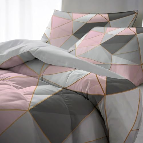 Abstract Duvet Cover - Modern Geometric Line Bedding Set Gray Soft