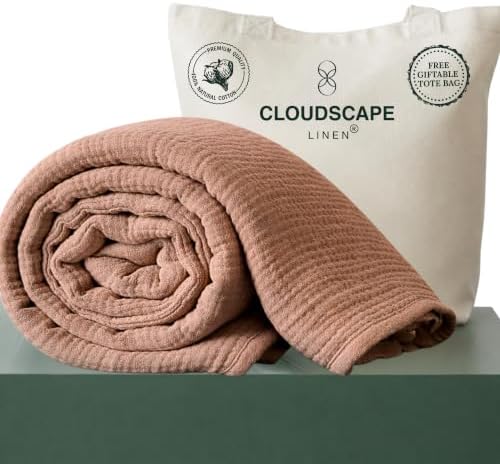 CLOUDSCAPE 4 Layer Muslin Blanket for Adults - 100% Cotton Blanket