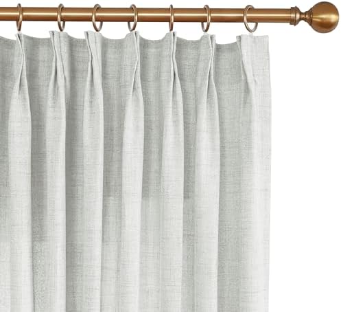 2 Panels Light Filtering Pinch Pleated Curtains, 108 Inches Long