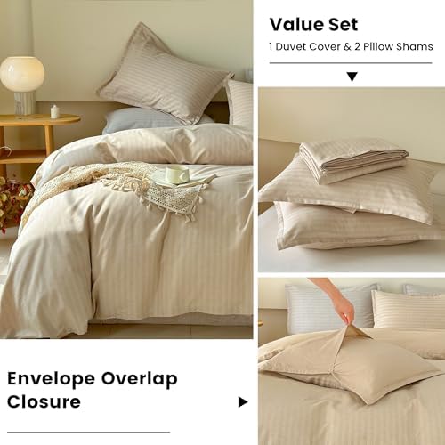 Simple&Opulence King Duvet Cover Set, Luxury French Linen Blend