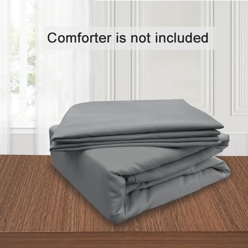 Mejoroom Gray Duvet Cover King - Comforter Cover - Soft and Breathable