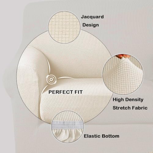 Turquoize Stretch Sofa Slipcover 2 Pieces Sofa Cover Couch Cover for 3