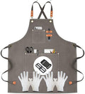 Heavy-Duty Canvas Tool Apron – Adjustable Cross-Back Work Apron with