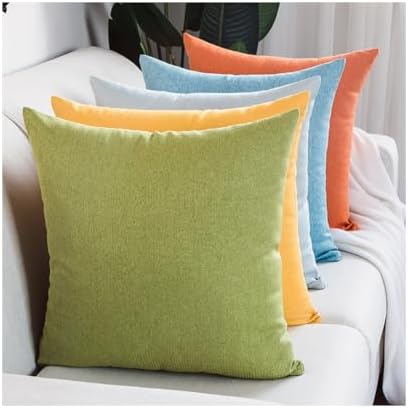 Set of 2 Coffee Pillow Covers 22x22 Inch Linen Cushion Case Boho
