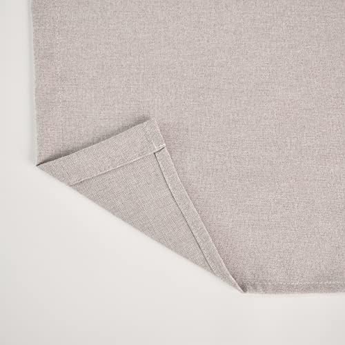 Beige Curtains Linen Textured Kitchen Window 84 inches Long Privacy
