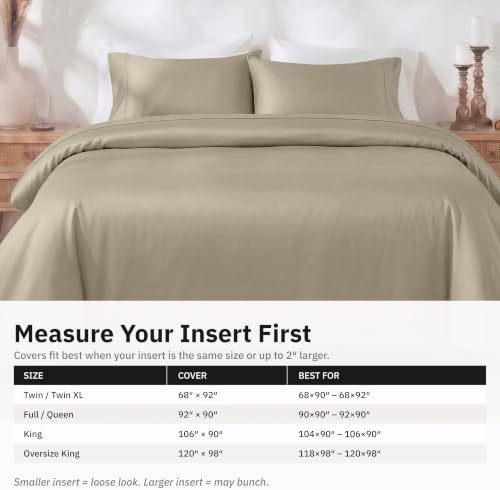 California Design Den Luxury Full/Queen Duvet Cover Set, Taupe