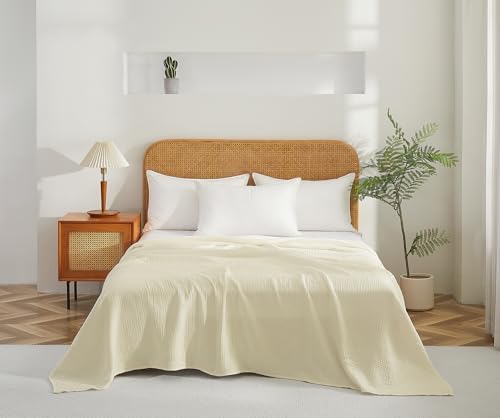 100% Cotton Muslin Queen Blanket (90" x 90") – A Luxuriously Soft