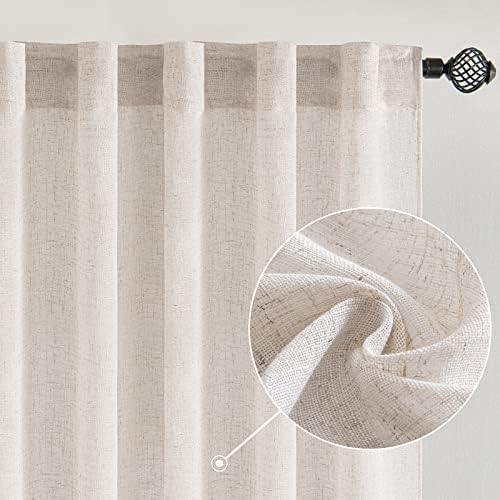 MIULEE Natural Beige 100% Blackout Curtains 84 Inches Long for Bedroom