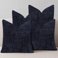 Textured Chenille Throw Pillow Covers 18x18 Set of 4, Navy Blue Boho
