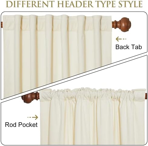 StangH Ivory White Velvet Curtains Back Tab for Nursery, W42 x L96