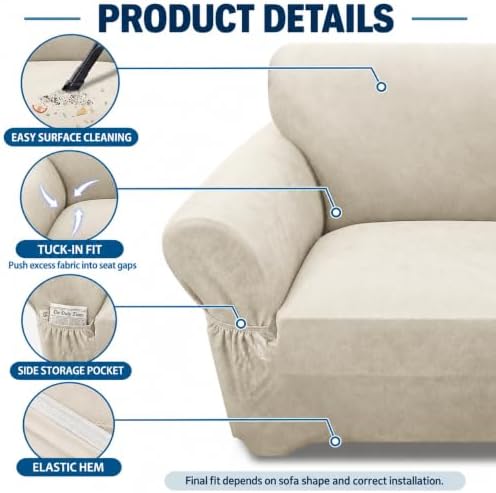 Couch Cover 95% Polyester 5% Spandex Seater Couch Sofa Cover 1-Piece