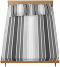 Gray Vertical Stripes Twin XL Fitted Sheet Set, Retro Simple Neutral