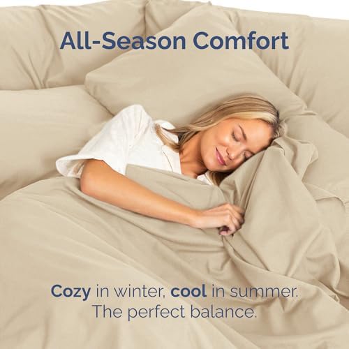 Queen Flat Sheet - Single Top Flat Sheet Only - Soft & Cooling - Cream