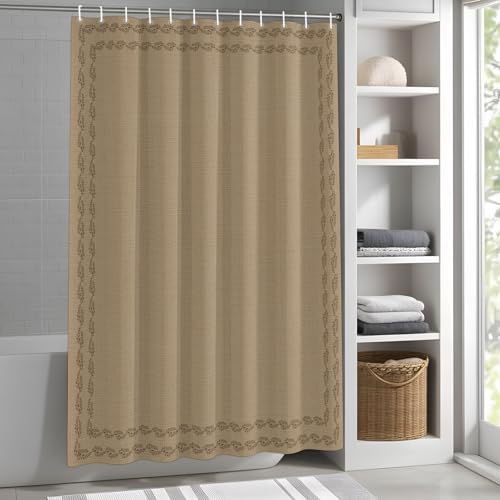 Shower Curtain Minimalist Tan Waterproof Shower Curtain for Bathroom