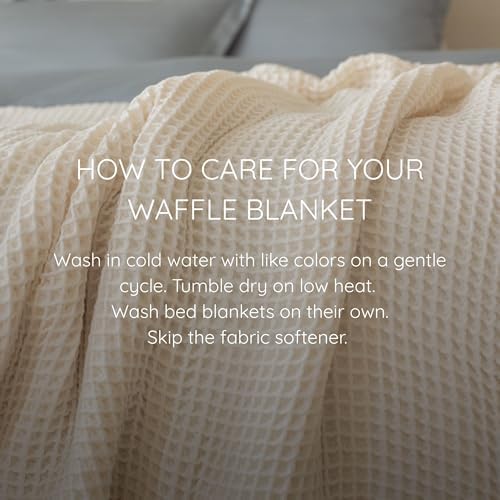 Waffle Blankets (Natural, California King 95x126 inch)