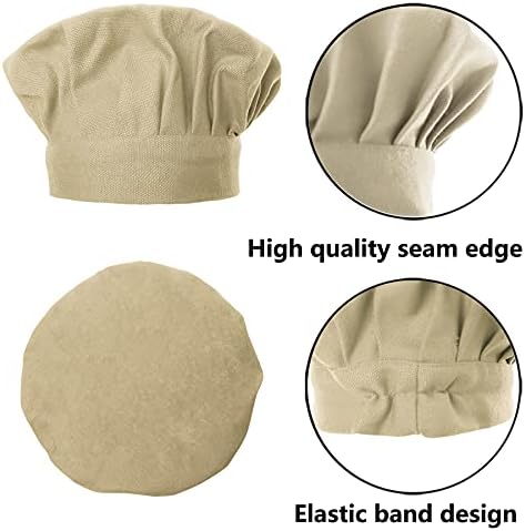 TOPTIE Cotton Canvas Adjustable Bib Apron and Chef Hat Set for Men
