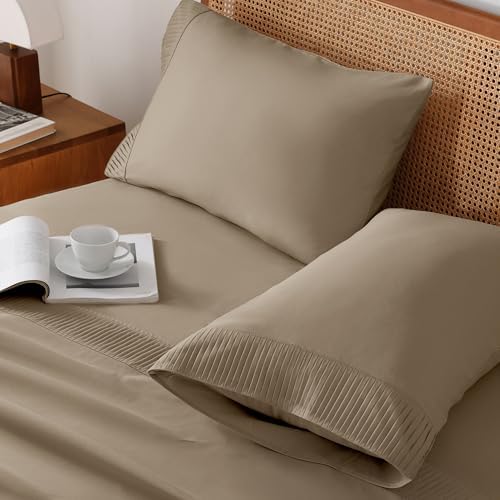 Andency Taupe Queen Sheets Set, Breathable & Cooling Sheets