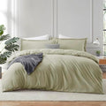 Hearth & Harbor Light Sage Duvet Cover King Size, 3 Piece Bedding Set