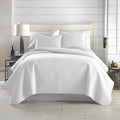 Oversized King Quilt Bedding Set with 2 Quilted Pillow Shams, White