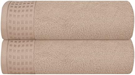 GLAMBURG 100% Cotton 2 Pack Oversized Bath Towel Set 28x55 Inches