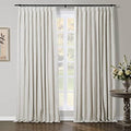 TWOPAGES Natural Cotton Linen Curtains 120 Inches Long Pinch Pleat