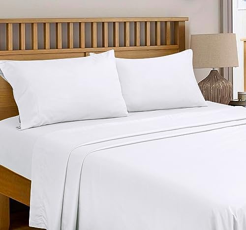 Royale Linens 300 Thread Count 100% Cotton Full Size Flat Sheet - Soft