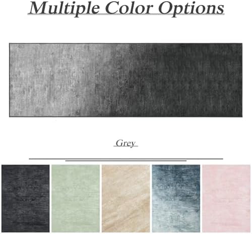 LIANLAM 2x6 Washable Runner Rugs, Gray Stainproof Non-Slip for Hallway