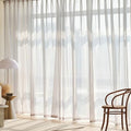 Sheer Curtains 63 Inch Length 2 Panels, Privacy Curtains for Living