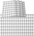 Grey Plaid Placemat Set of 8, Modern Minimalist Geometric Gingham