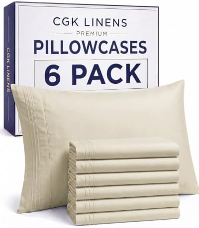 Standard Pillow Cases Set of 6 - Ultra Soft Cozy Pillowcase Covers