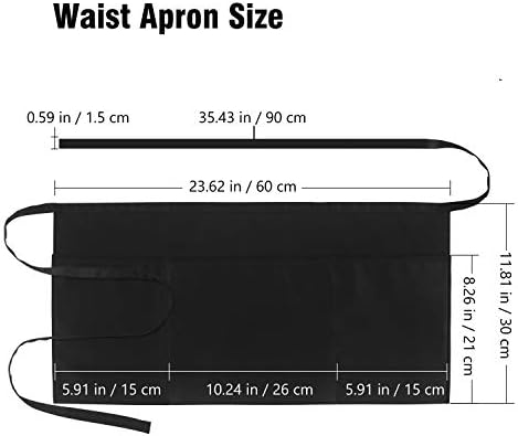 Xornis Waist Aprons with 3 Pockets Waitress Server Waiter Half Short