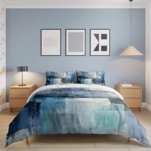 Contemporary Abstract King Duvet Cover Set - 4 Pcs Comforter Cover