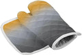 Quilted Cotton Terry Cloth Oven Mitt, Pot Holder Yellow Grey Gradient
