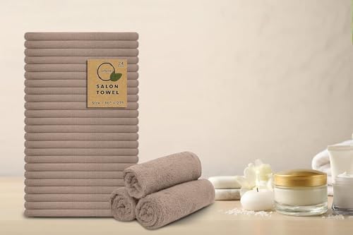 Salon Towels – Pack of 24 (16"x27") 100% Cotton Ring Spun