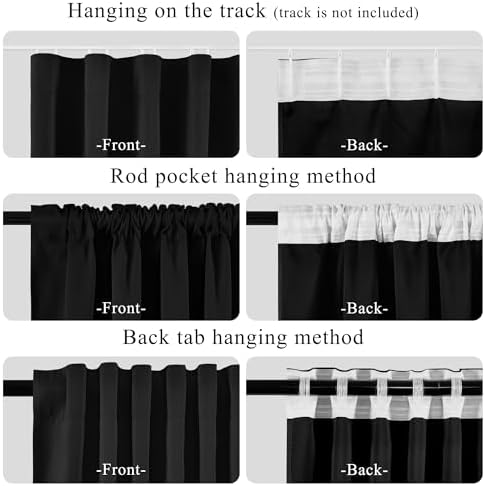 RYB HOME Total Blackout Curtain with 120 inches Wide for Bedroom