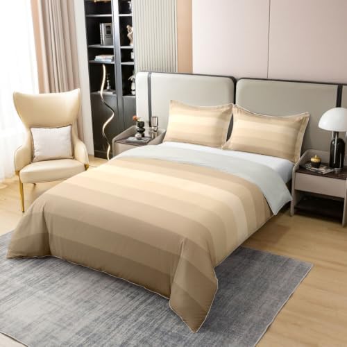 Feelyou Ombre Khaki Beige Duvet Cover 100% Cotton Queen Size