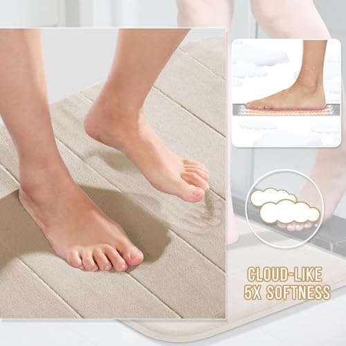 Yimobra 44"x24" Long Bath Mat, Super Soft Memory Foam Bathroom Rug