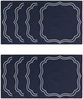 Lifup Cotton Linen Placemats Set of 8, Flower Embroidery Heat