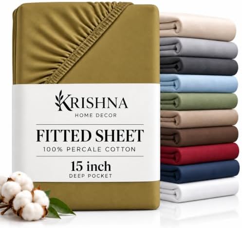 Queen Fitted Sheet 100% Parcale Cotton 15" Deep Taupe