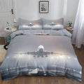 3 Piece Duvet Cover Set, King Printed Duvet Cover, Neutral Gray