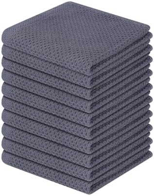 Homaxy 100% Cotton Waffle Weave Kitchen Dish Cloths, 12 x 12 Inches