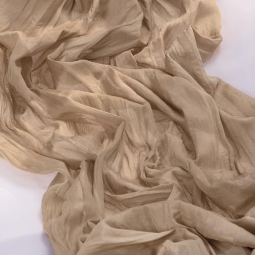 Nude Cheesecloth Table Runner Neutral Boho Fall Runner for Table