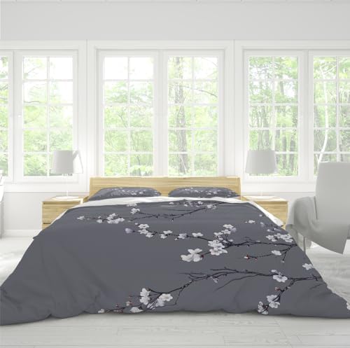 Soft Microfiber Duvet Cover Set with Zipper Closure and Corner Ties