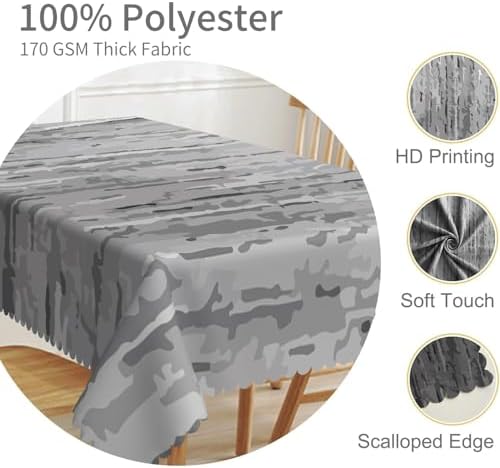 70x70inches Modern Square Tablecloth Grey Aesthetic Stripes Abstract