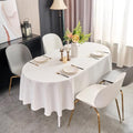 White Tablecloth Oval 60x102 inch Dining Table Cloth for 8-10 Seats