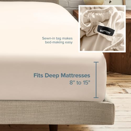 Bare Home 2-Pack Fitted Sheet 1800 Ultra-Soft (Twin XL, Sand)